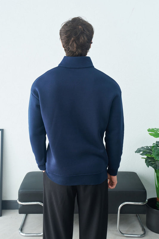 Yarım Fermuarlı Oversize Sweatshirt