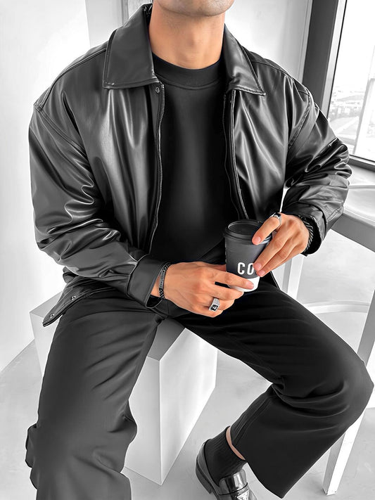 OVERSİZE BAMBU DERİ CEKET