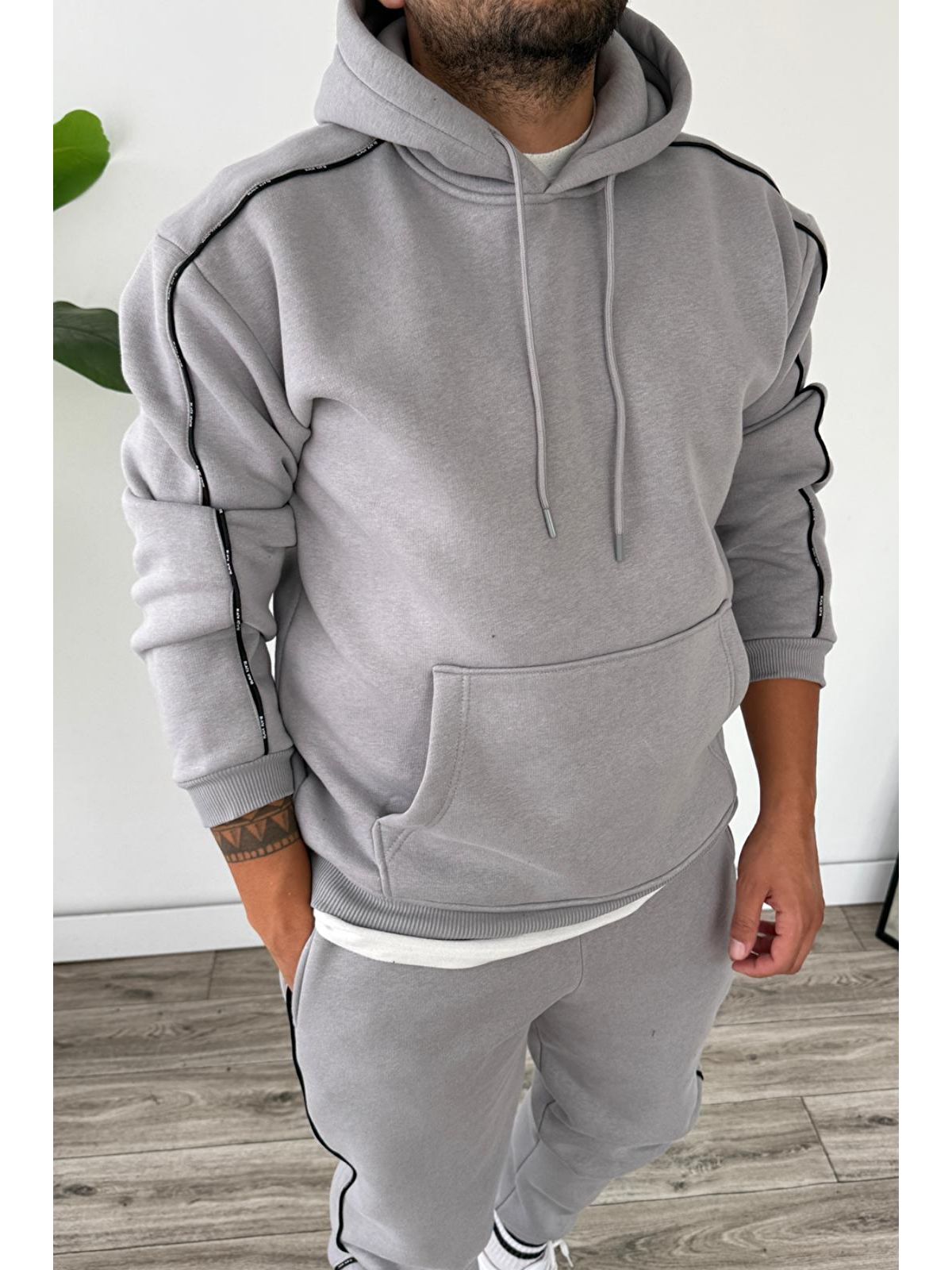 Erkek Kapsonlu Kanguru Cepli %100 Cotton Alt Üst Takım