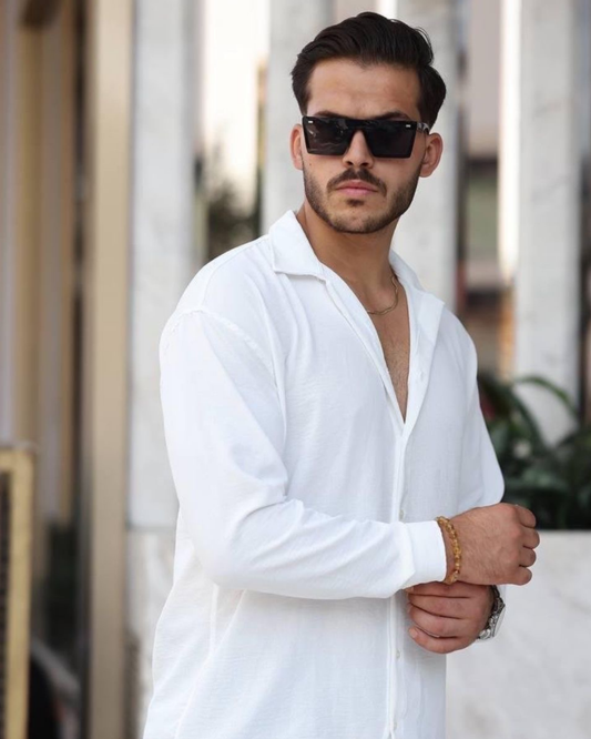 Oversize Airobin Kumaş Gömlek - Ütü İstemez