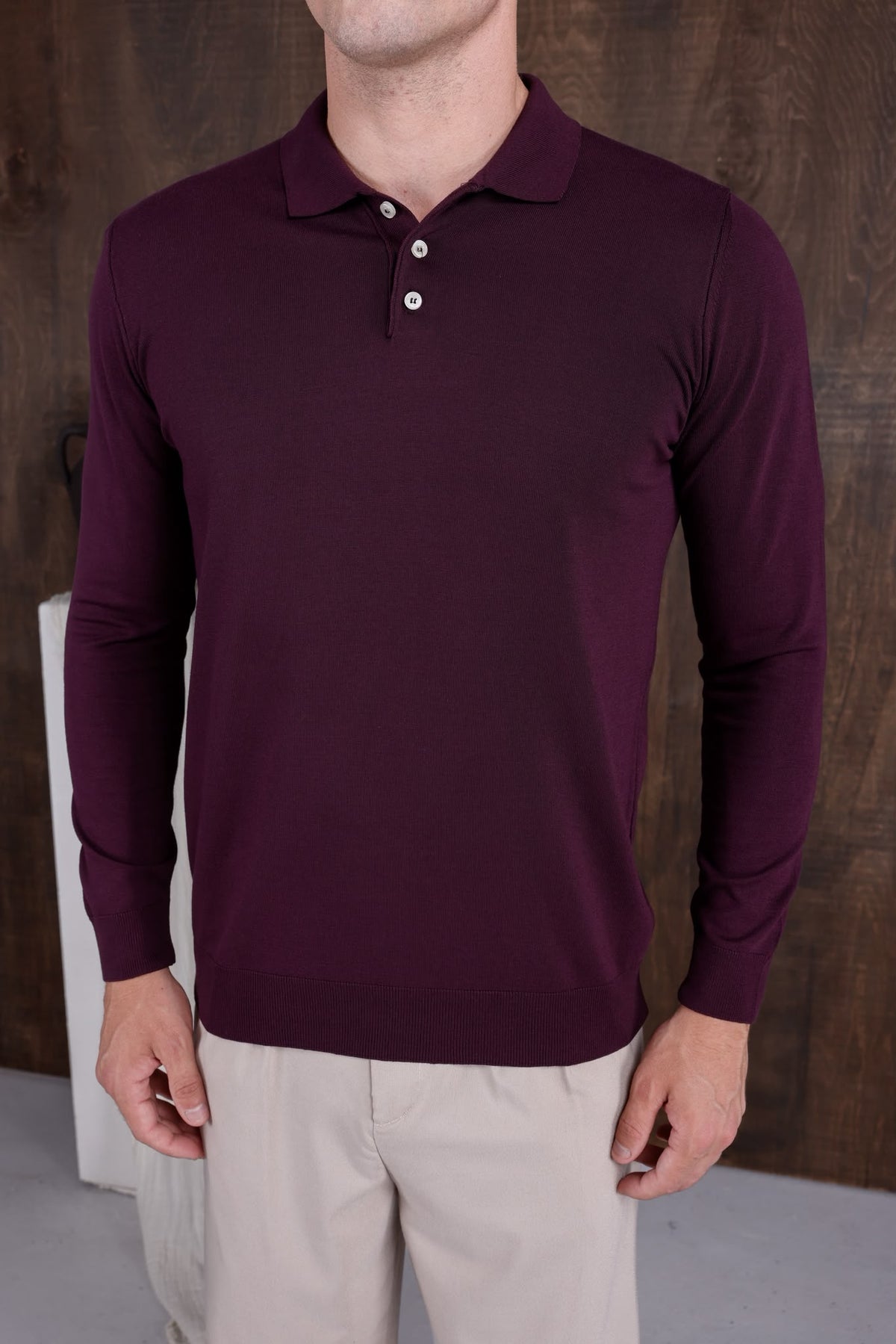 Polo Yaka Uzun Kollu Sweatshirt