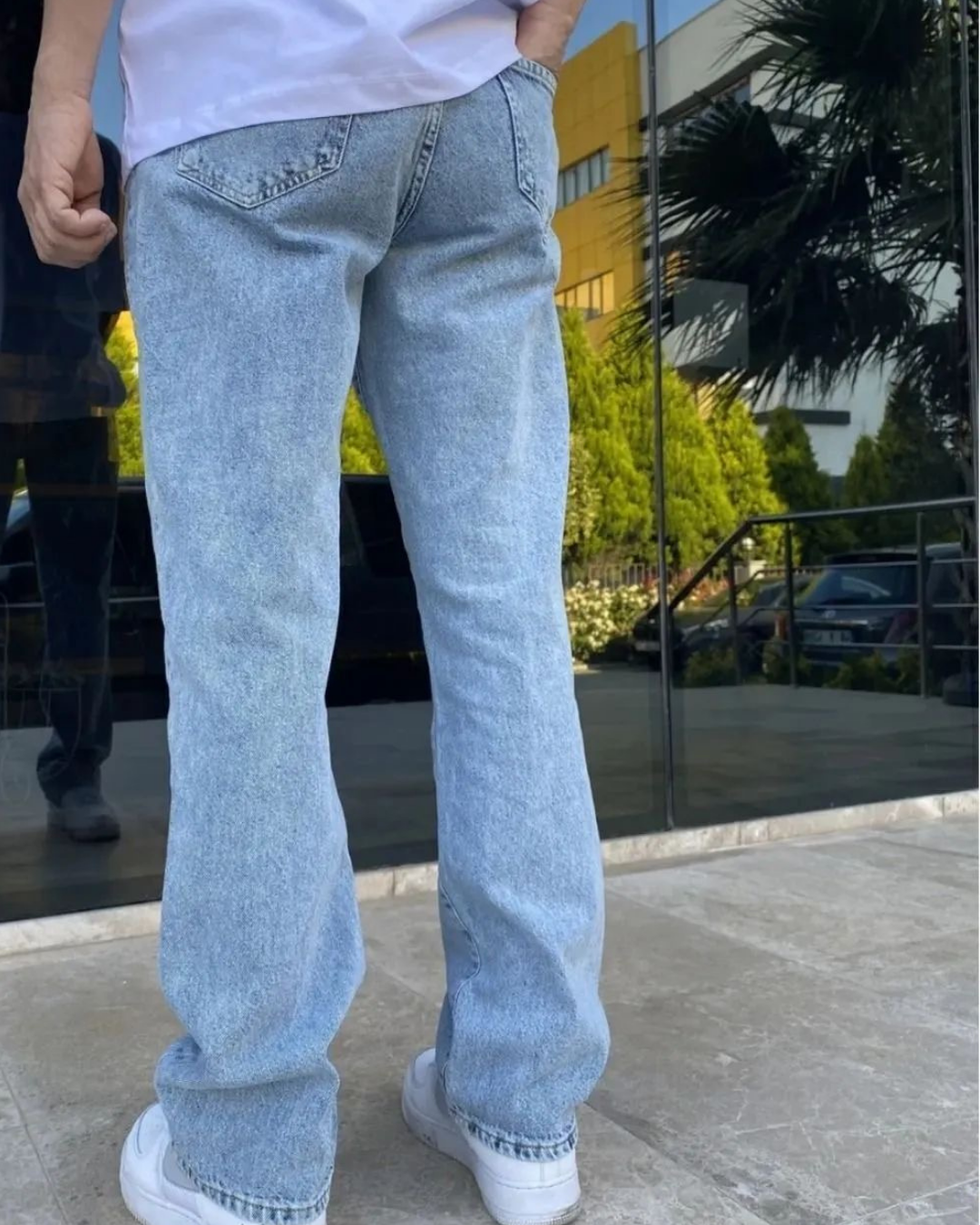 Antrasit Yıkamalı Baggy Fit Erkek Kot Pantolon