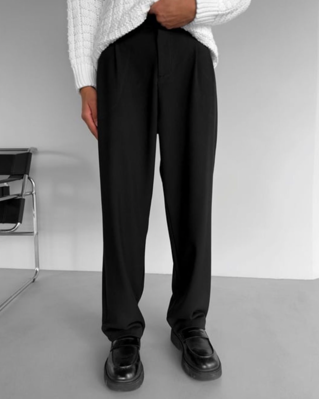 Bej Rengi Baggy Fit Erkek Kumaş Pantolon
