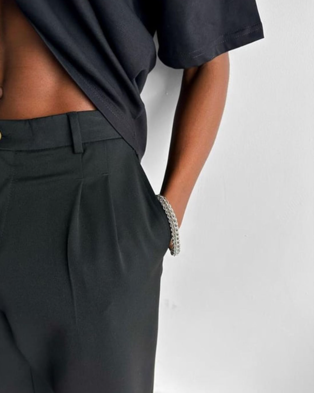 Bej Rengi Baggy Fit Erkek Kumaş Pantolon