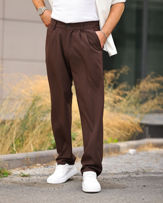 Baggy Fit Kumaş Pantolon – Kahverengi