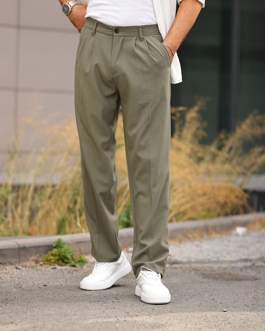 Baggy Fit Kumaş Pantolon – Kahverengi