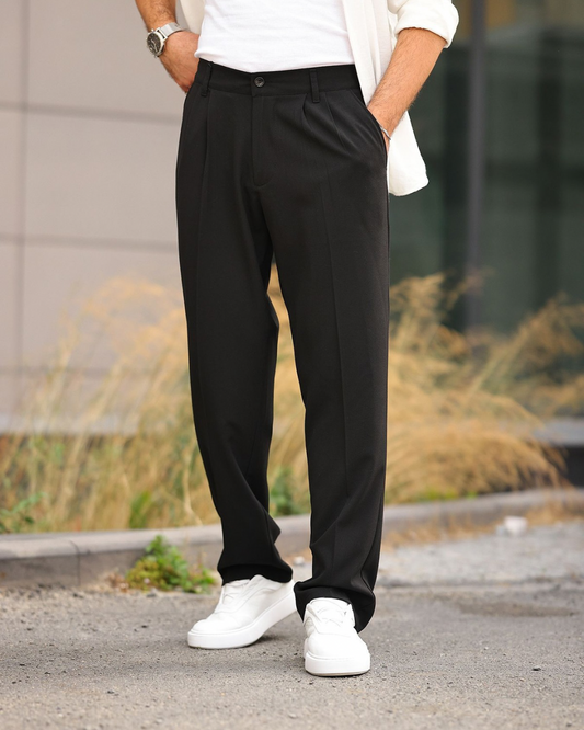 Baggy Fit Kumaş Pantolon – Siyah