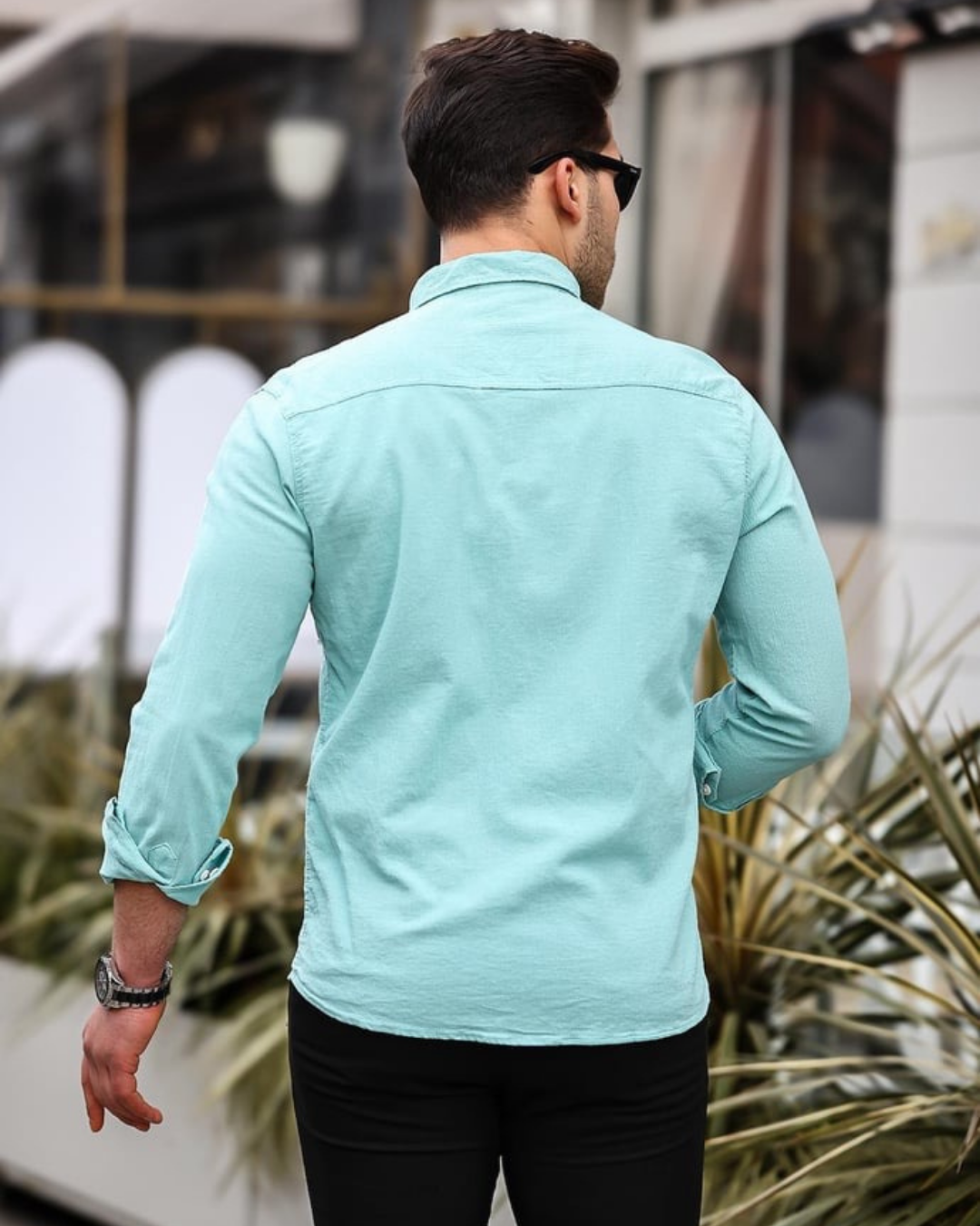 DarkCloud™ Slim Fit Düğmeli Gömlek – Siyah