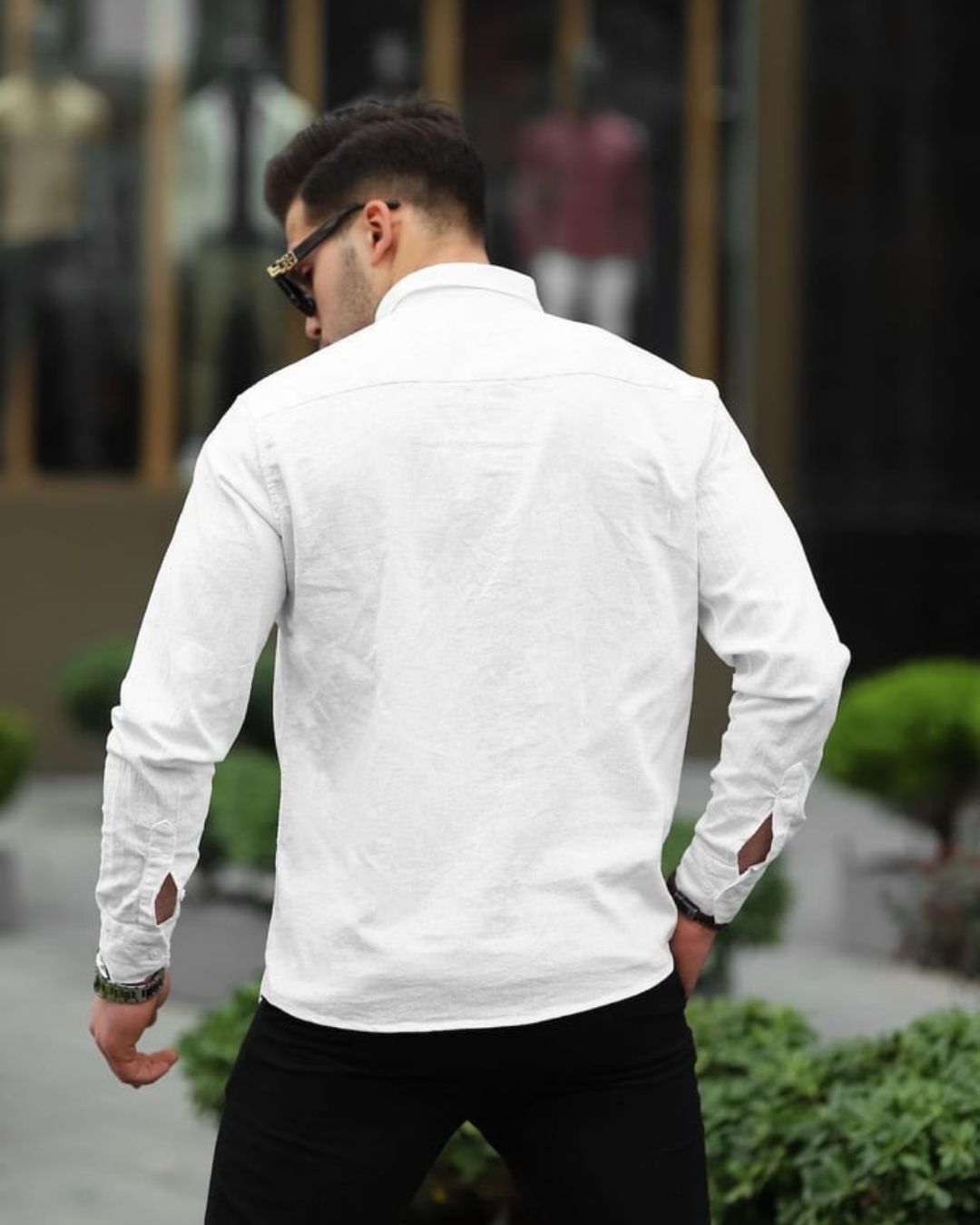 DarkCloud™ Slim Fit Düğmeli Gömlek – Siyah