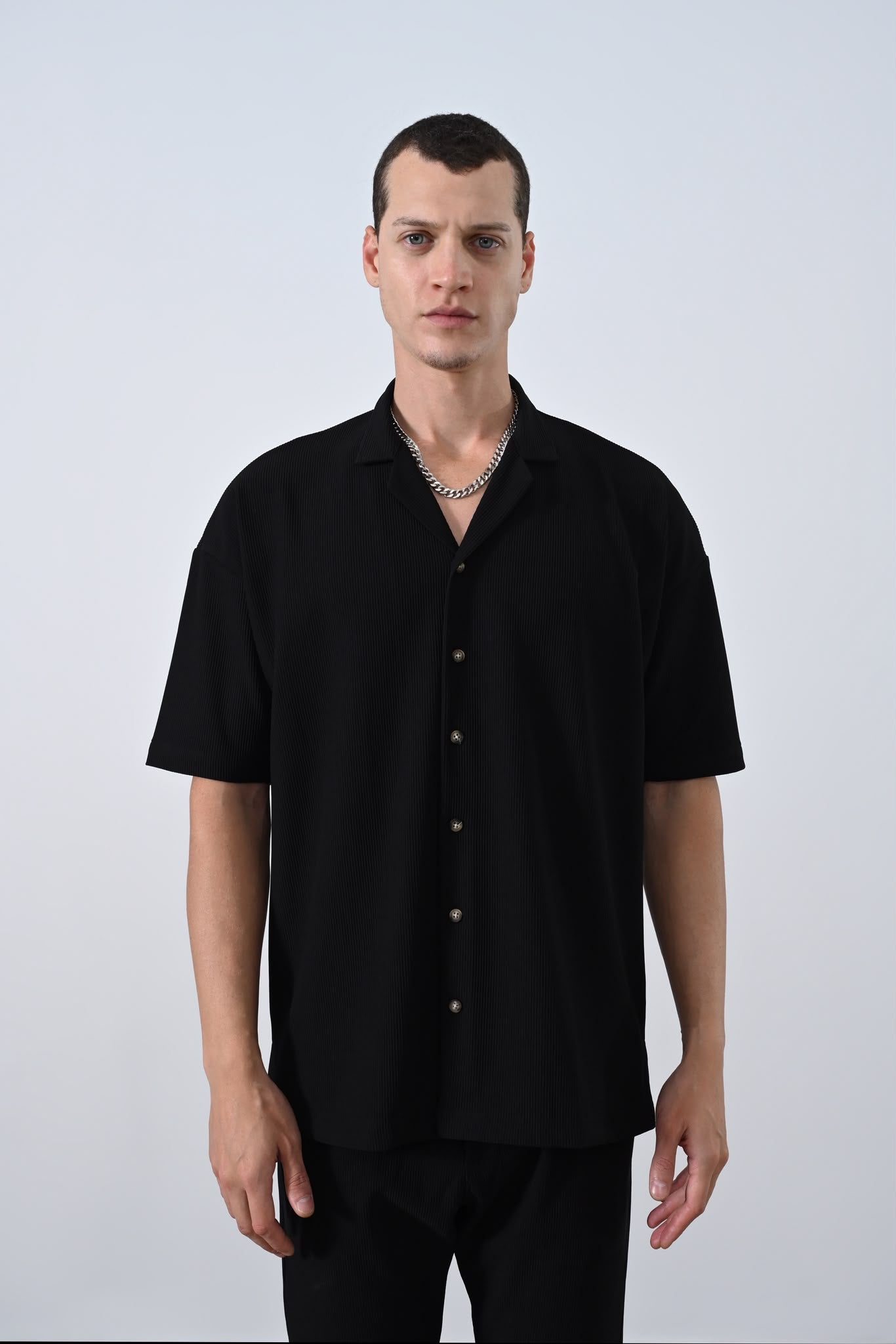 Fitilli Oversize Kısa Kol Gömlek