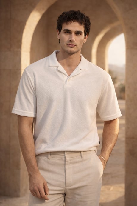 Aretus Şönil Kumaş Regular Fit Tek Düğmeli Polo Yaka Erkek T-Shirt