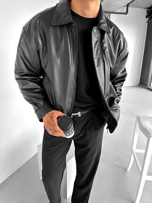 OVERSİZE BAMBU DERİ CEKET