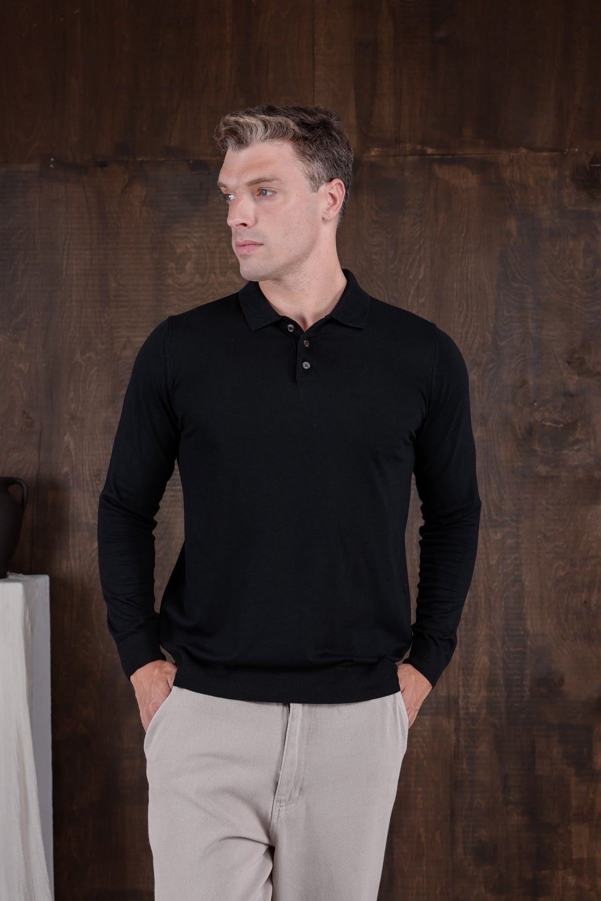 Polo Yaka Uzun Kollu Sweatshirt