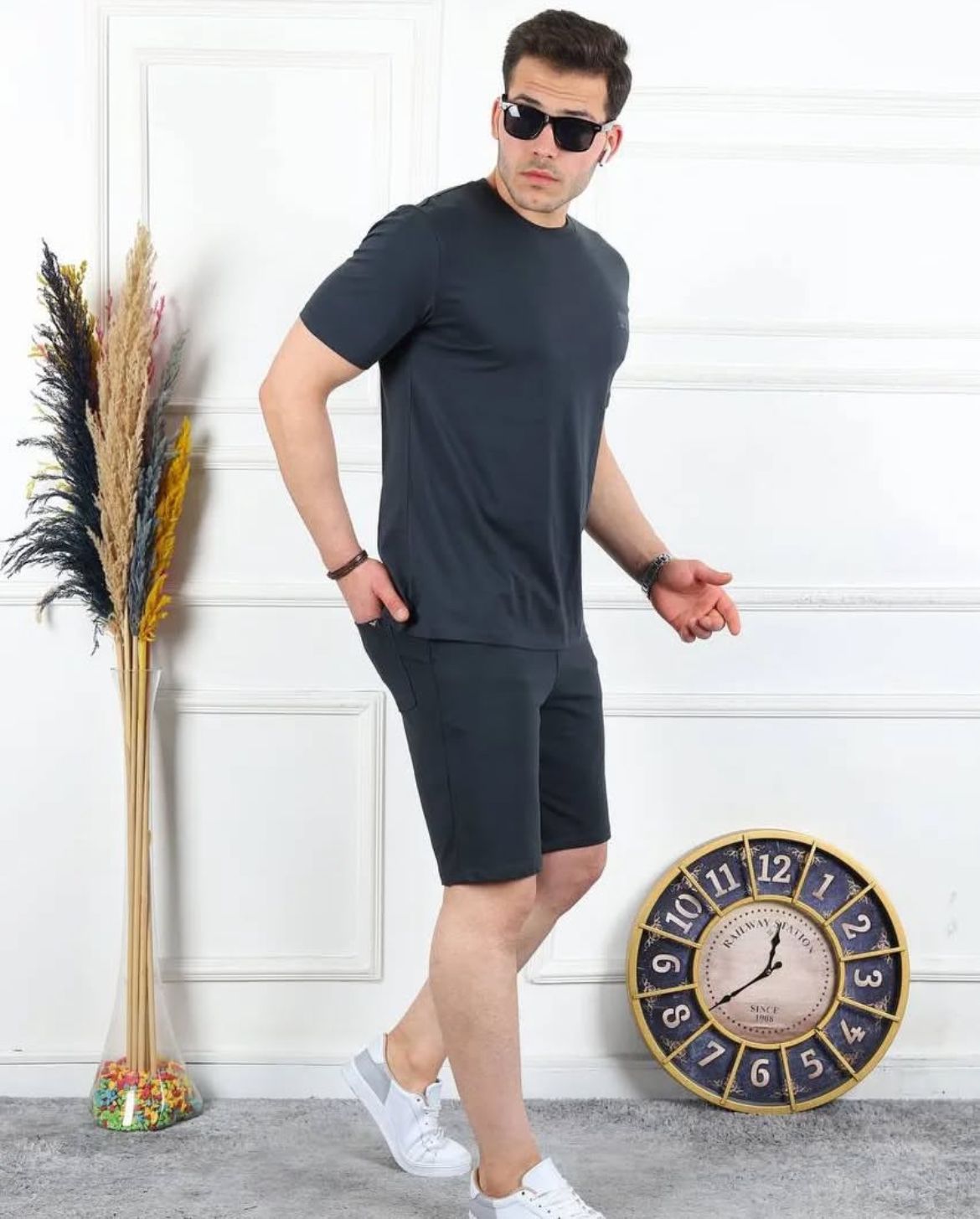 %100 COTTON ŞORT TAKIM FÜME