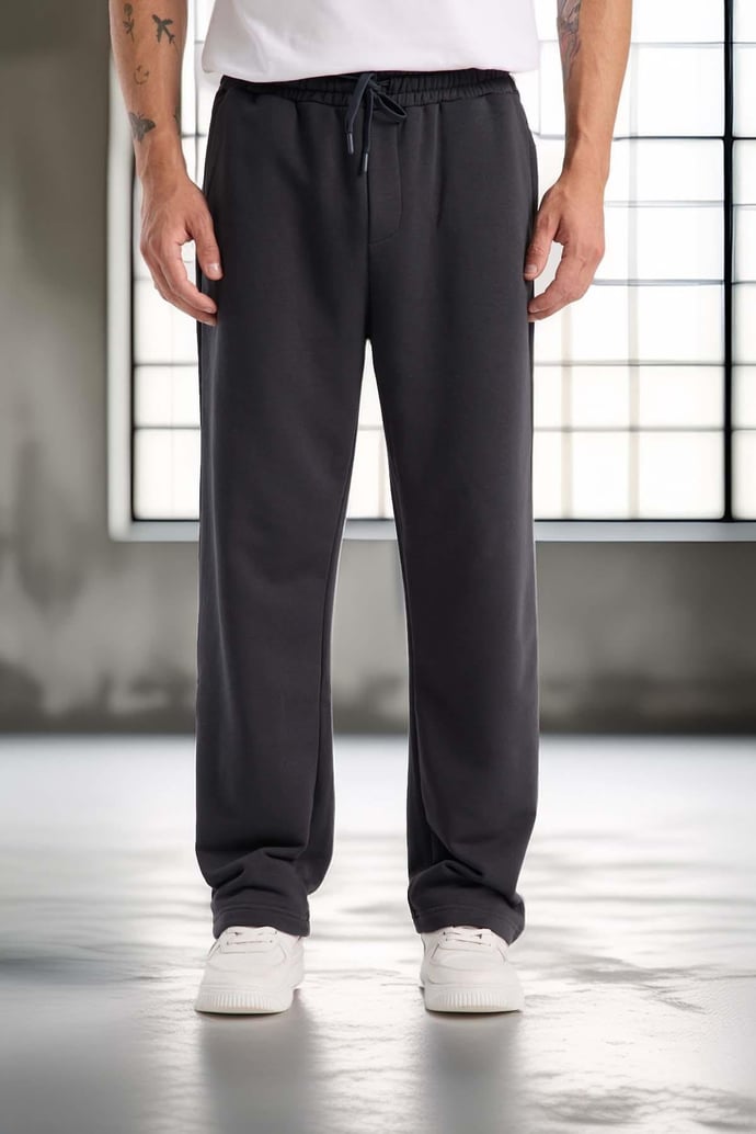 Baggy Kalıp Diagonal 3 İplik Kumaş Erkek Eşofman Altı Pantolon