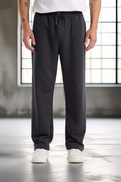 Baggy Kalıp Diagonal 3 İplik Kumaş Erkek Eşofman Altı Pantolon