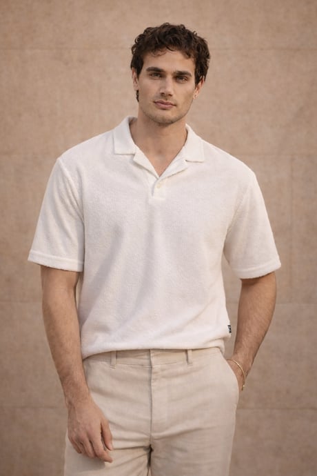 Aretus Şönil Kumaş Regular Fit Tek Düğmeli Polo Yaka Erkek T-Shirt
