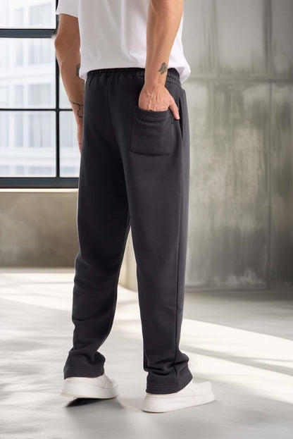 Baggy Kalıp Diagonal 3 İplik Kumaş Erkek Eşofman Altı Pantolon