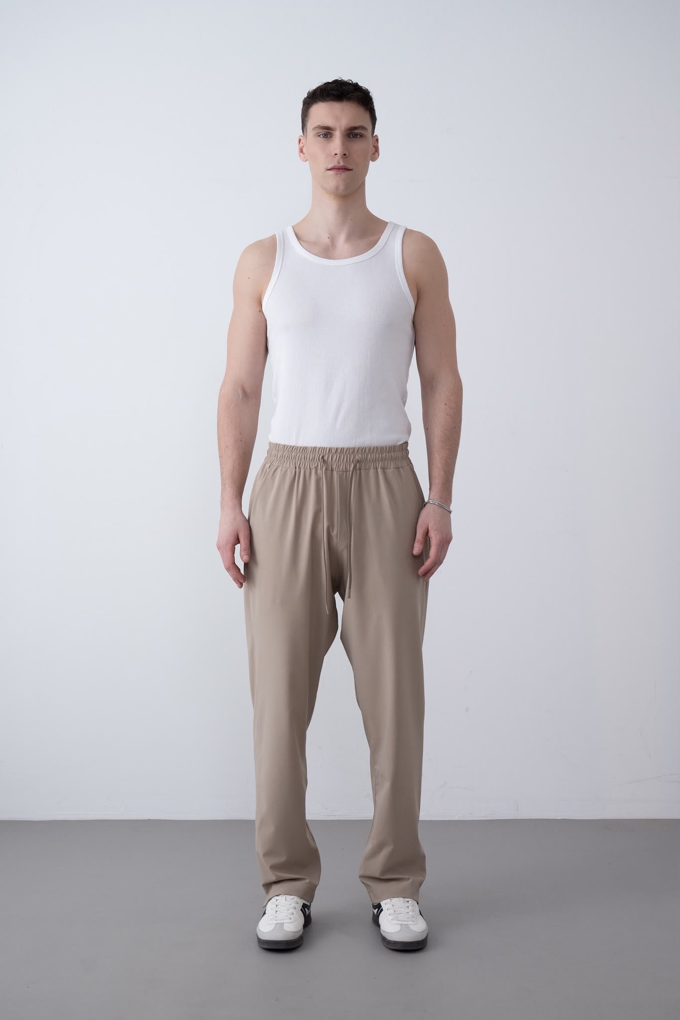 Beli Lastikli İnce Baggy Pantolon