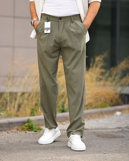 Baggy Fit Kumaş Pantolon – Haki