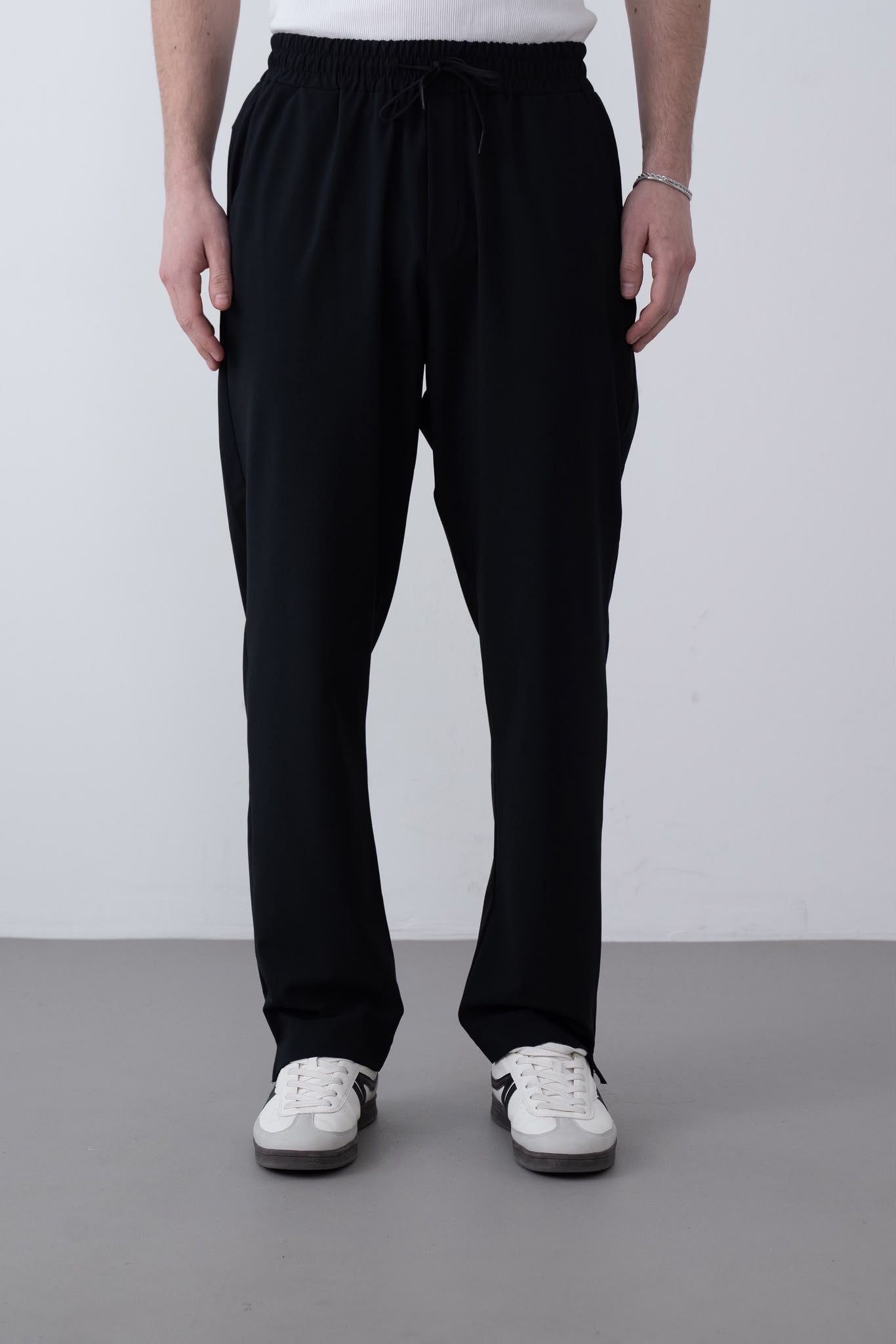 Beli Lastikli İnce Baggy Pantolon