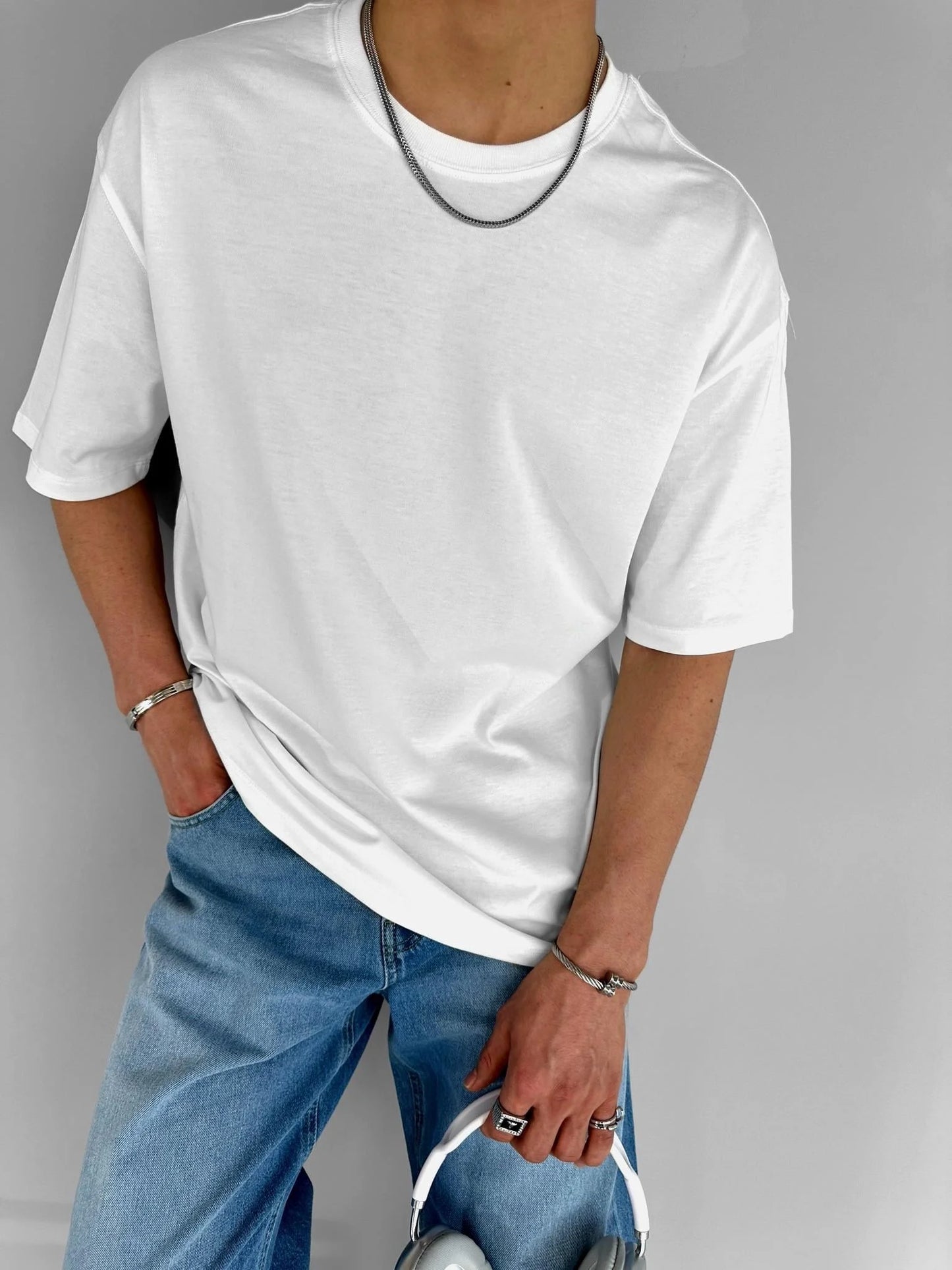 Erkek Oversize Basic T-Shirt