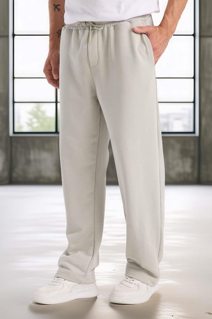 Baggy Kalıp Diagonal 3 İplik Kumaş Erkek Eşofman Altı Pantolon