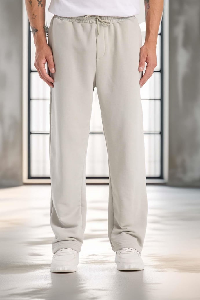 Baggy Kalıp Diagonal 3 İplik Kumaş Erkek Eşofman Altı Pantolon