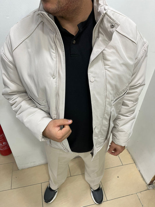 KIŞLIK OVERSİZE BEYAZ MONT