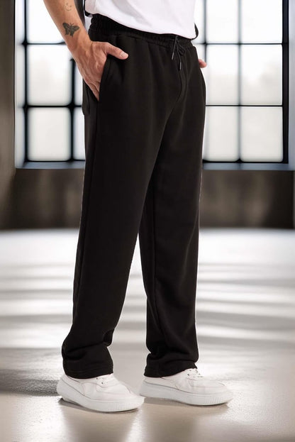 Baggy Kalıp Diagonal 3 İplik Kumaş Erkek Eşofman Altı Pantolon