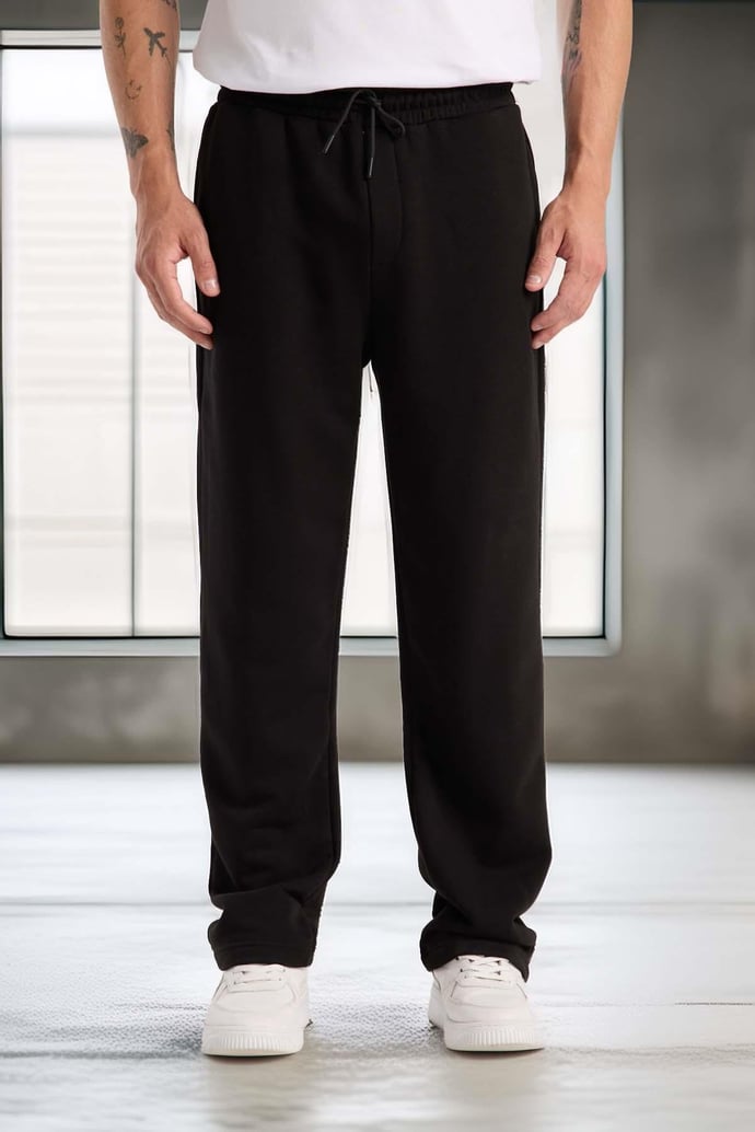 Baggy Kalıp Diagonal 3 İplik Kumaş Erkek Eşofman Altı Pantolon