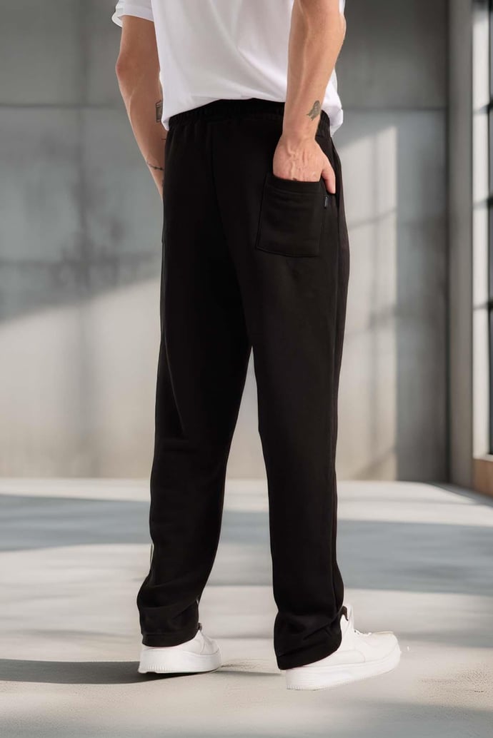 Baggy Kalıp Diagonal 3 İplik Kumaş Erkek Eşofman Altı Pantolon