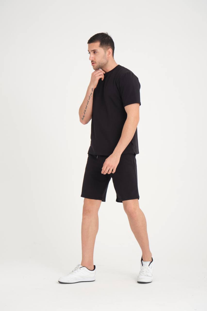 %100 COTTON ŞORT TAKIM SİYAH